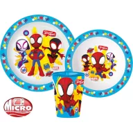   Omul Păianjen Spidey Team set de masă, set micro plastic, cu pahar 260 ml