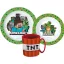 Minecraft Creeper set de veselă, set micro plastic cu cană 350 ml