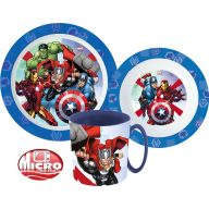   Avengers Rolling Thunder set de masă, set micro plastic cu cană 350 ml