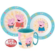   Purcelușa Peppa Kindness set de masă, set micro plastic cu cană 350 ml