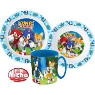   Sonic Ariciul Adventure set de cină, set micro plastic cu cană 350 ml