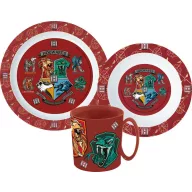   Harry Potter School Shields Set de masă, set micro din plastic cu cană 350 ml