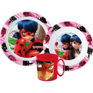   Miraculos: Buburuza și Motan Noir Heroes set de masă, set micro plastic cu cană 350 ml