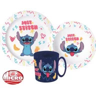   Disney Lilo și Stitch Palms Set veselă Disney Lilo & Stitch, set micro din plastic cu cană de 350 ml