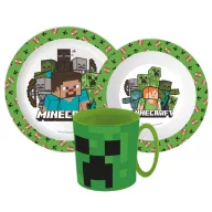   Minecraft Pixelcraft set de masă, set micro plastic cu cană de 390 ml