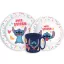 Disney Lilo și Stitch Palms Set de masă Disney Lilo & Stitch, set din microplastic cu cană 265 ml