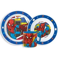   Omul Păianjen Grid set de masă, set micro din plastic cu cană de 265 ml
