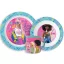 Barbie Stylish Set de masă, set micro plastic cu cană 265 ml