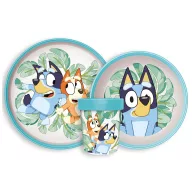 Bluey Tropical set de masă antiderapant, set micro plastic