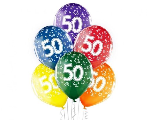 Colorful Happy Birthday 50 balon, balon 6 bucăți 12 inch (30cm)