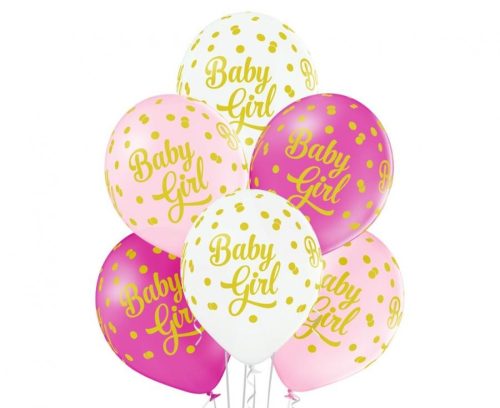 Bebe Girl Dots balon, balon 6 bucăți 12 inch (30cm)