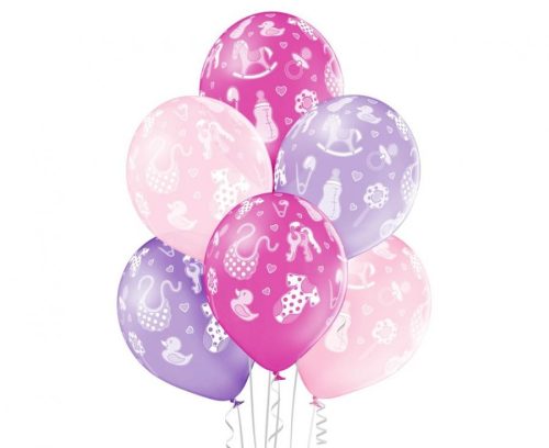 Bebe Girl pink balon, balon 6 bucăți 12 inch (30cm)