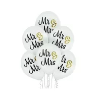Nuntă Mr & Mrs set de baloane, 6 bucăți 12 inch (30cm)