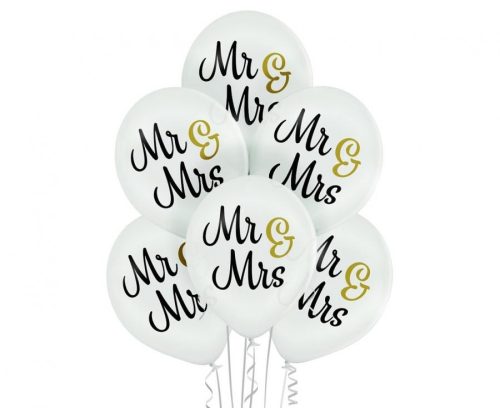 Nuntă Mr & Mrs balon, balon 6 bucăți 12 inch (30cm)