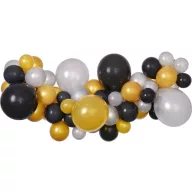   Bebe Silver-Gold-Black Baloane colorate, set ghirlande de baloane 65 buc