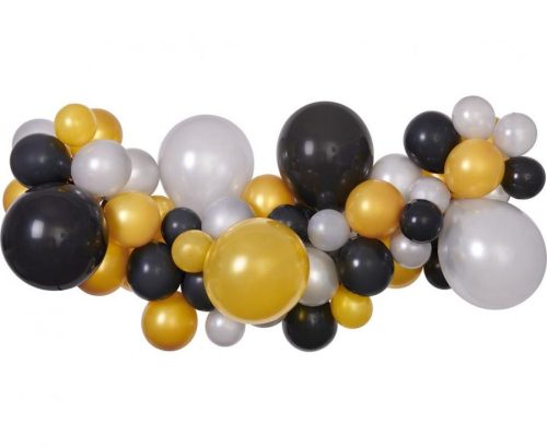 Bebe Silver-Gold-Black Baloane colorate, set ghirlande de baloane 65 buc