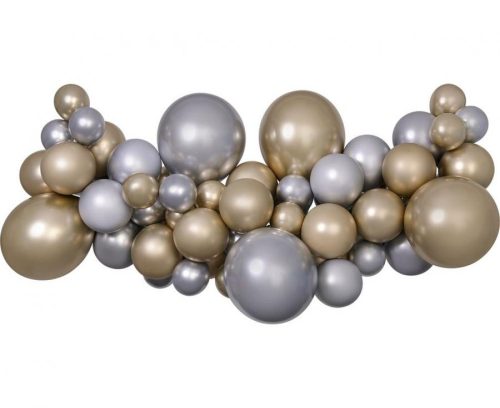 Colorat Silver-Gold balon, balon ghirlandă set de 65 de bucăți