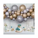 Colorat Silver-Gold balon, set ghirlandă cu baloane 65 buc