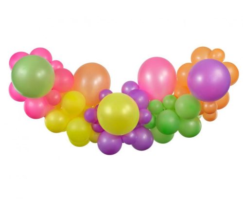Colorat Bright Set ghirlandă de baloane fluorescente cu 65 bucăți