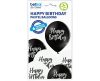 Black White Happy Birthday balon, balon 6 bucăți 12 inch (30cm)