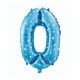 Numere Blue with Stars Balon din folie cu cifra 0, albastru, 61 cm