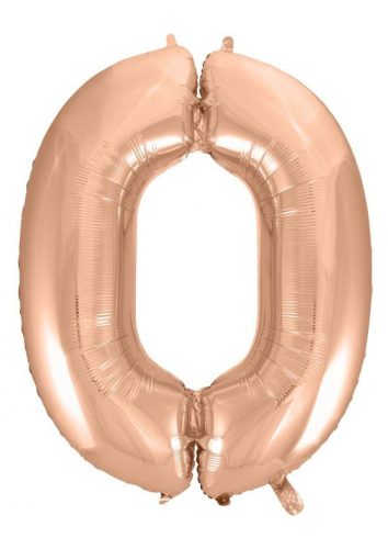 rose gold Balon folie cifra 0 92 cm