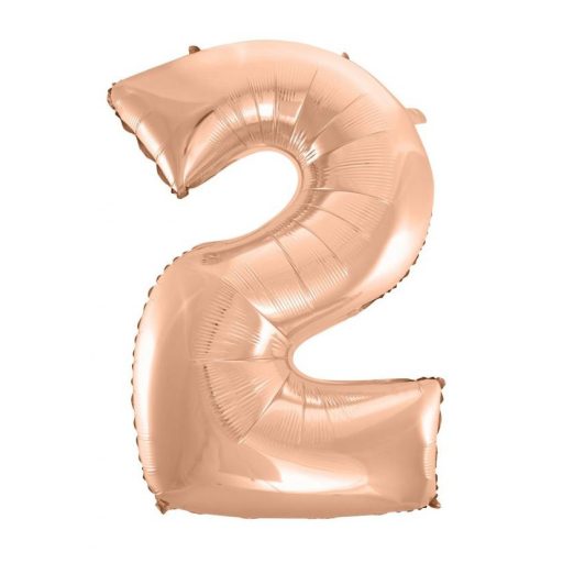 Numere Rose Gold Balon folie numărul 2, 92 cm