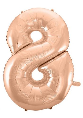 rose gold Balon folie cifra 8 92 cm