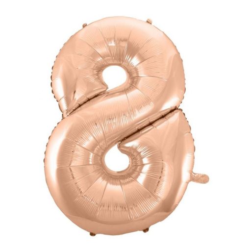 Numere Rose Gold Baloane folie numărul 8, 92 cm