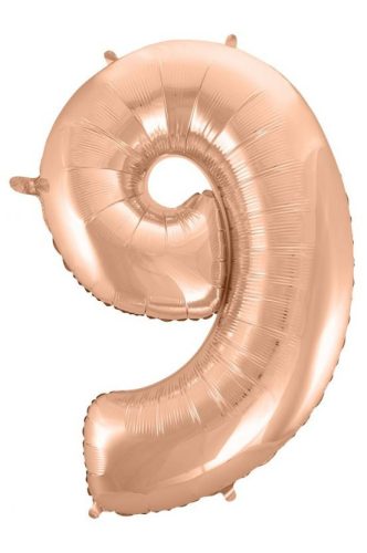 rose gold Balon folie cifra 9 92 cm