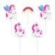 Unicorn Rainbow  lumânare de tort, set de lumânări 5 buc