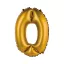 Numere Gold Matt Balon din folie cu număr mini 0 aurie 35 cm