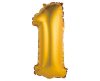 Gold Matt, Auriu 1 mini număr balon folie 35 cm