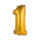 Gold Matt, Auriu 1 mini număr balon folie 35 cm