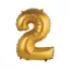 Numere Gold Matt Balon mini din folie cifra 2 aurie 35 cm