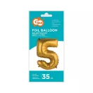 Numere Gold Matt Baloane folie număr mini 5 de aur 35 cm