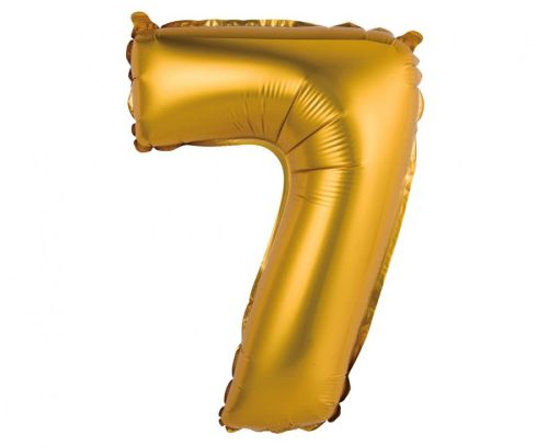Gold Matt, Auriu 7 mini număr balon folie 35 cm