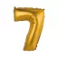 Numere Gold Matt Balon din folie mini număr 7 auriu 35 cm