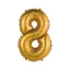 Numere Gold Matt Balon mini din folie Aur 8 35 cm