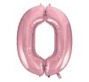 Light Pink, Roz Balon folie cifra 0 92 cm