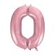 Light Pink, Roz Balon folie cifra 0 92 cm