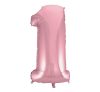 Light Pink, Roz Balon folie cifra 1 92 cm
