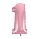 Light Pink, Roz Balon folie cifra 1 92 cm