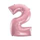 Light Pink, Roz Balon folie cifra 2 92 cm
