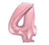 Light Pink, Roz Balon folie cifra 4 92 cm