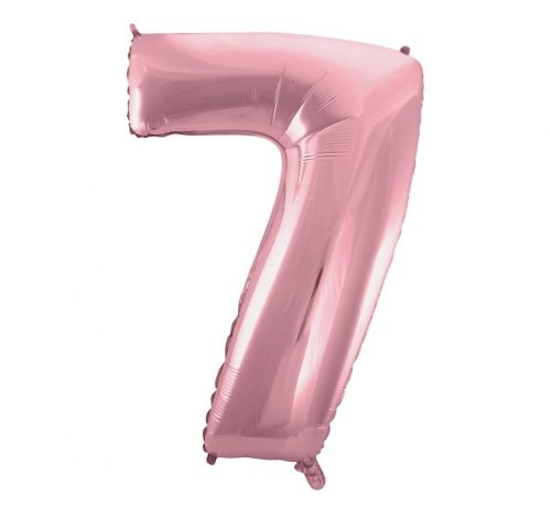 Light Pink, Roz Balon folie cifra 7 92 cm