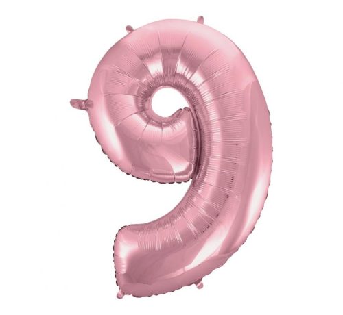 Light Pink, Roz Balon folie cifra 9 92 cm