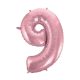Light Pink, Roz Balon folie cifra 9 92 cm