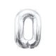 Numere Argintiu, Balon din folie numărul 0 argintiu 85 cm