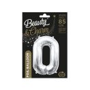 Numere Argintiu, Balon din folie numărul 0 argintiu 85 cm